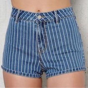 High waisted striped Kendall and Kylie shorts